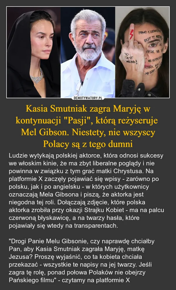 
    Kasia Smutniak zagra Maryję w kontynuacji 