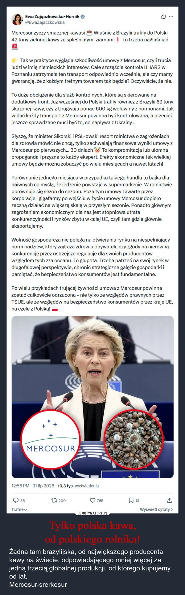 
    Tylko polska kawa, od polskiego rolnika!
