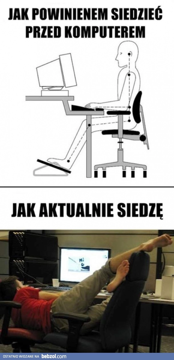 
    Siedzenie przed komputerem