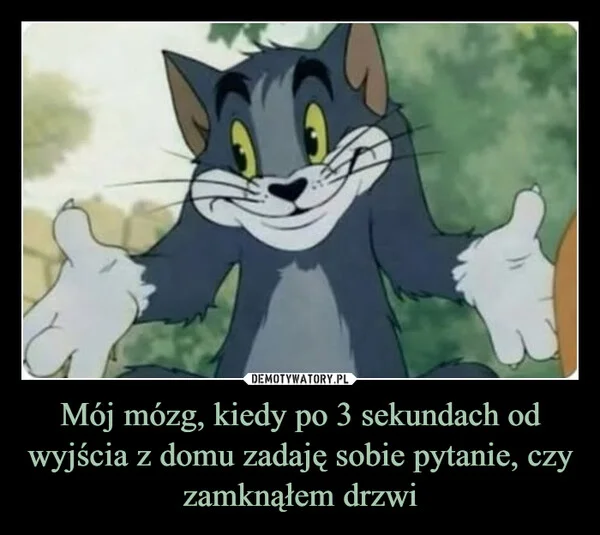 
    Mój mózg, kiedy po 3 sekundach od wyjścia z domu zadaję sobie pytanie, czy zamknąłem drzwi