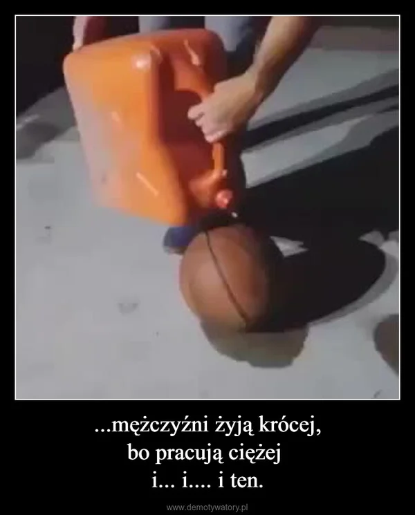 
    ...mężczyźni żyją krócej, bo pracują ciężej i... i.... i ten.