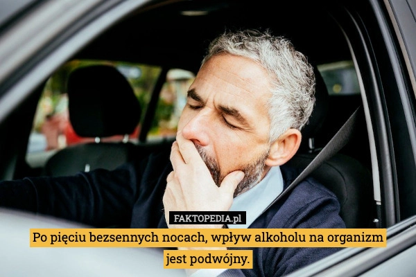 
    Po pięciu bezsennych nocach, wpływ alkoholu na organizm
jest podwójny.