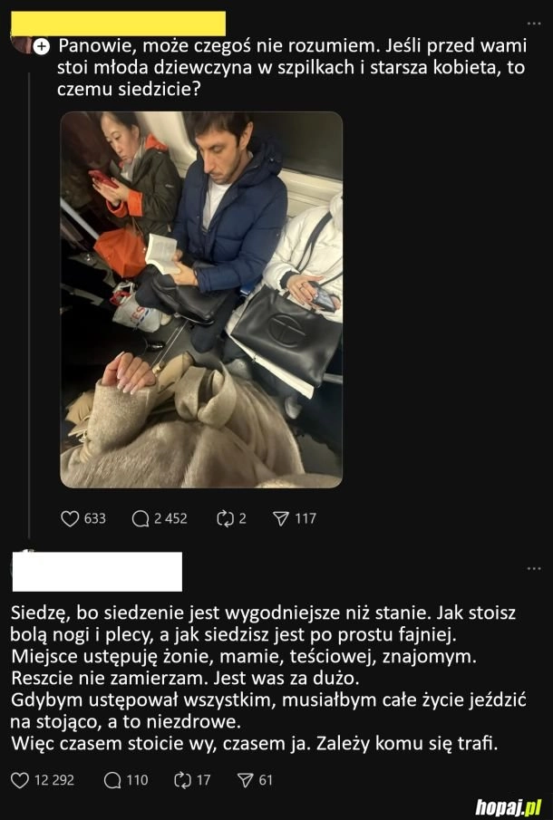 
    Raz stoicie wy, raz ja, zależy jak się trafi