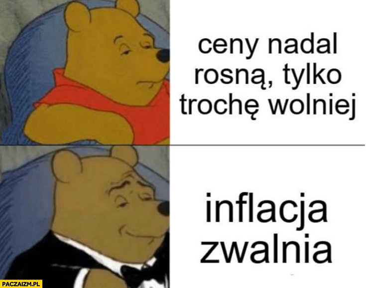 
    Ceny nadal rosną tylko trochę wolniej vs inflacja zwalnia Kubuś Puchatek