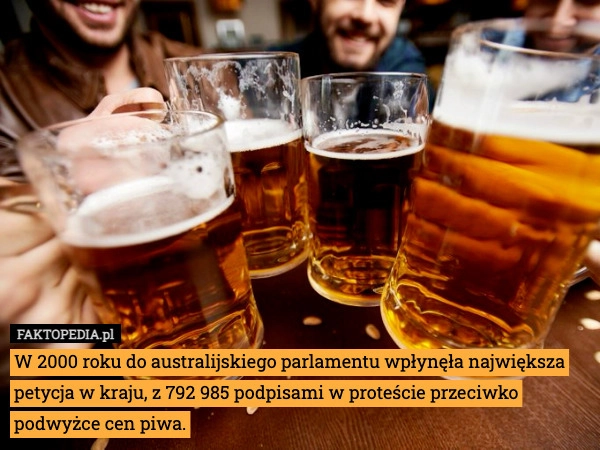 
    W 2000 roku do australijskiego parlamentu wpłynęła największa petycja w