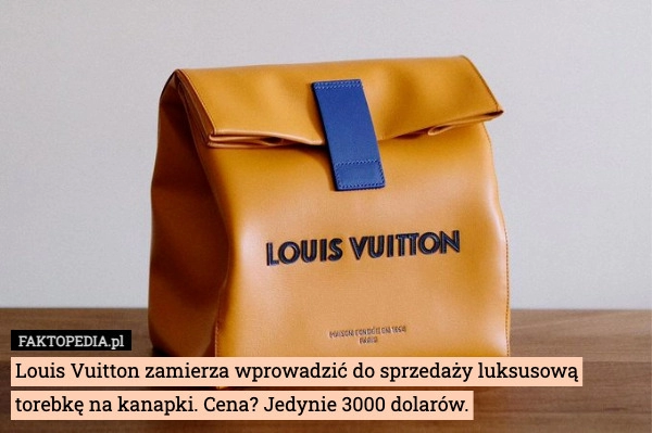 
    Louis Vuitton zamierza wprowadzić do sprzedaży luksusową torebkę na kanapki.