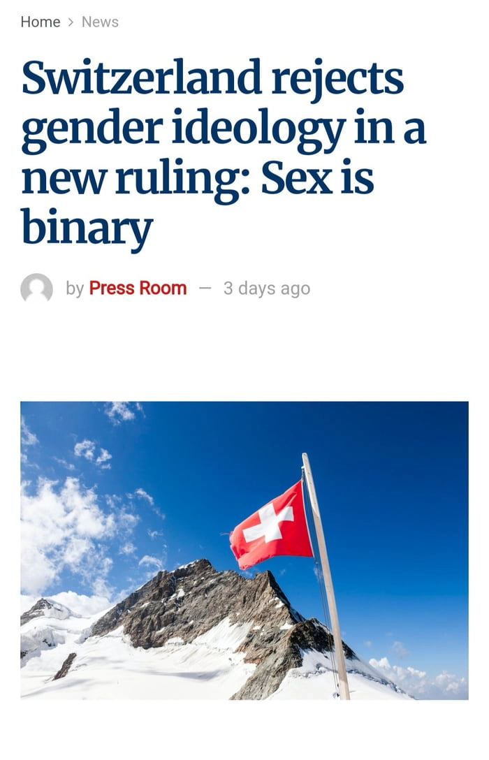 
    Gender is binary