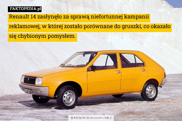 
    Renault 14 zasłynęło za sprawą niefortunnej kampanii reklamowej, w której
