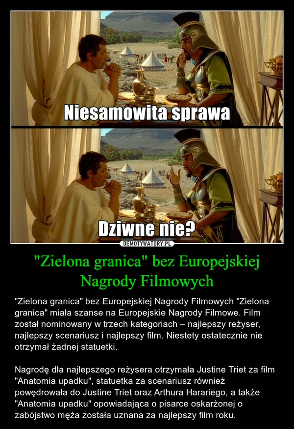 
    "Zielona granica" bez Europejskiej Nagrody Filmowych