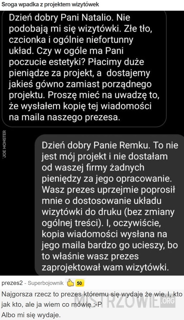 
    
			Sroga wpadka z projektem wizytówek					