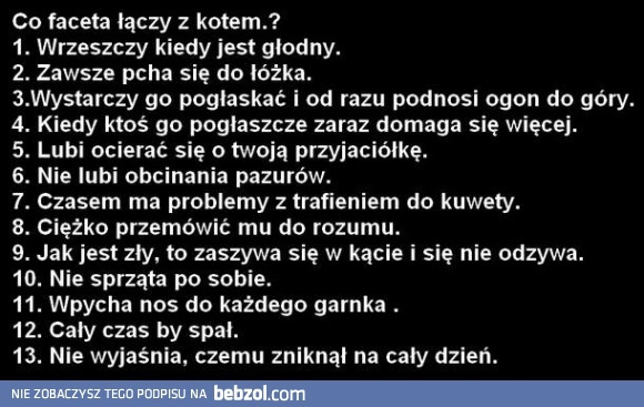 
    Co łączy faceta z kotem?