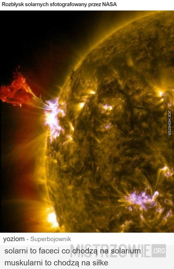 
    Rozbłysk solarnych sfotografowany przez NASA