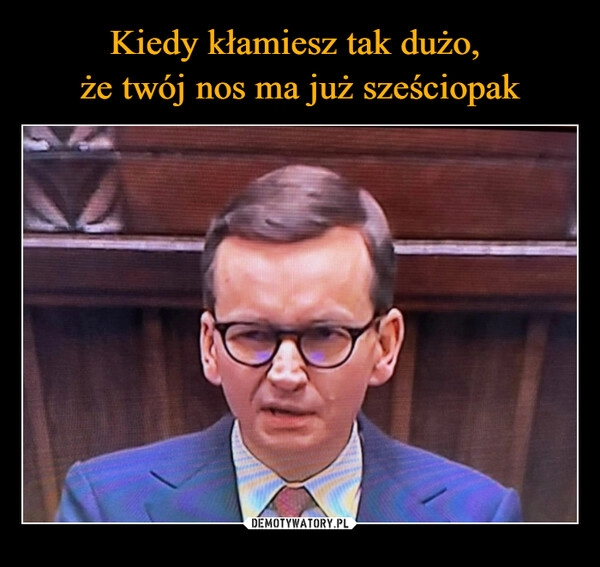 
    Kiedy kłamiesz tak dużo, 
że twój nos ma już sześciopak