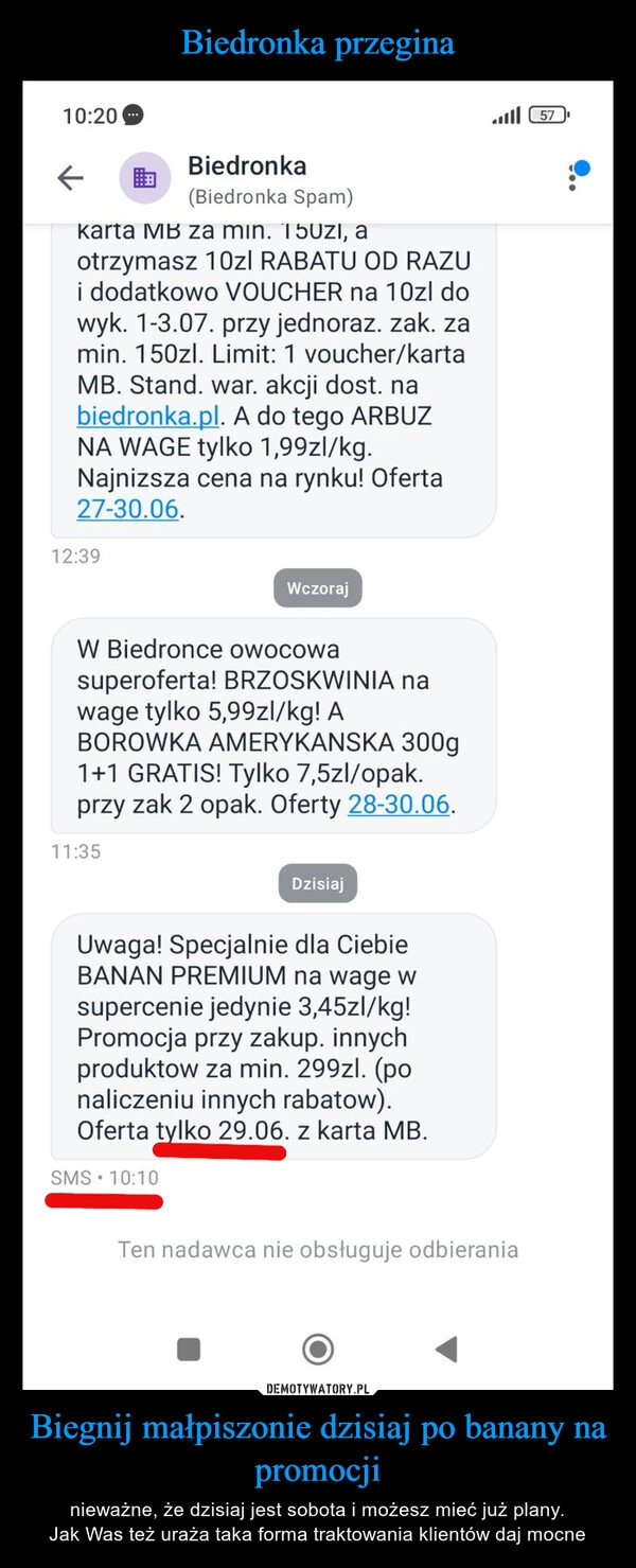 
    Biedronka przegina Biegnij małpiszonie dzisiaj po banany na promocji