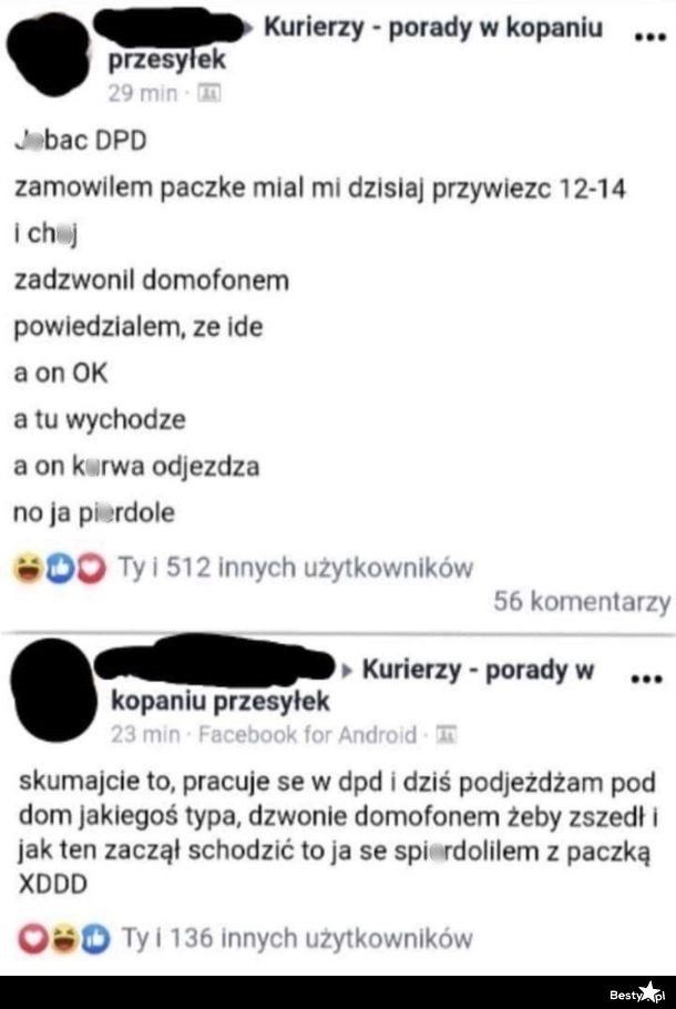 
    Dziwne zachowanie kuriera 