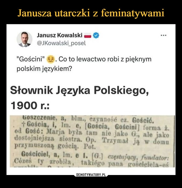 
    Janusza utarczki z feminatywami