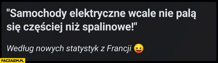 
    Samochody elektryczne wcale nie palą się częściej niż spalinowe – według nowych statystyk z Francji