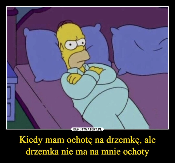 
    Kiedy mam ochotę na drzemkę, ale drzemka nie ma na mnie ochoty