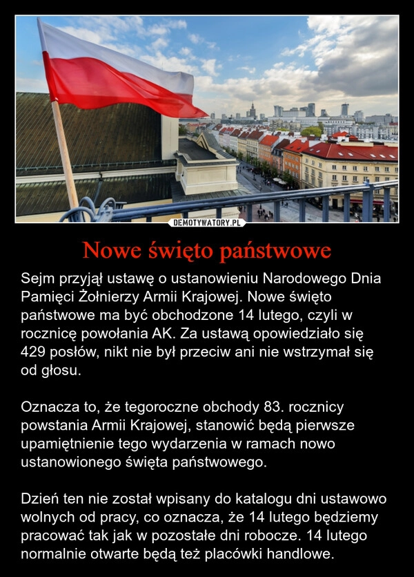 
    Nowe święto państwowe