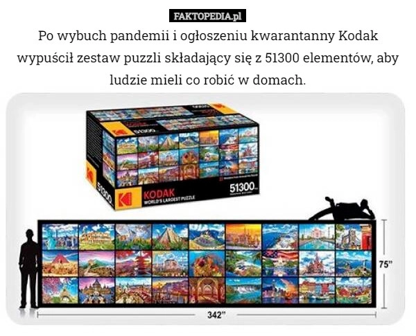 
    Po wybuch pandemii i ogłoszeniu kwarantanny Kodak wypuścił zestaw puzzli