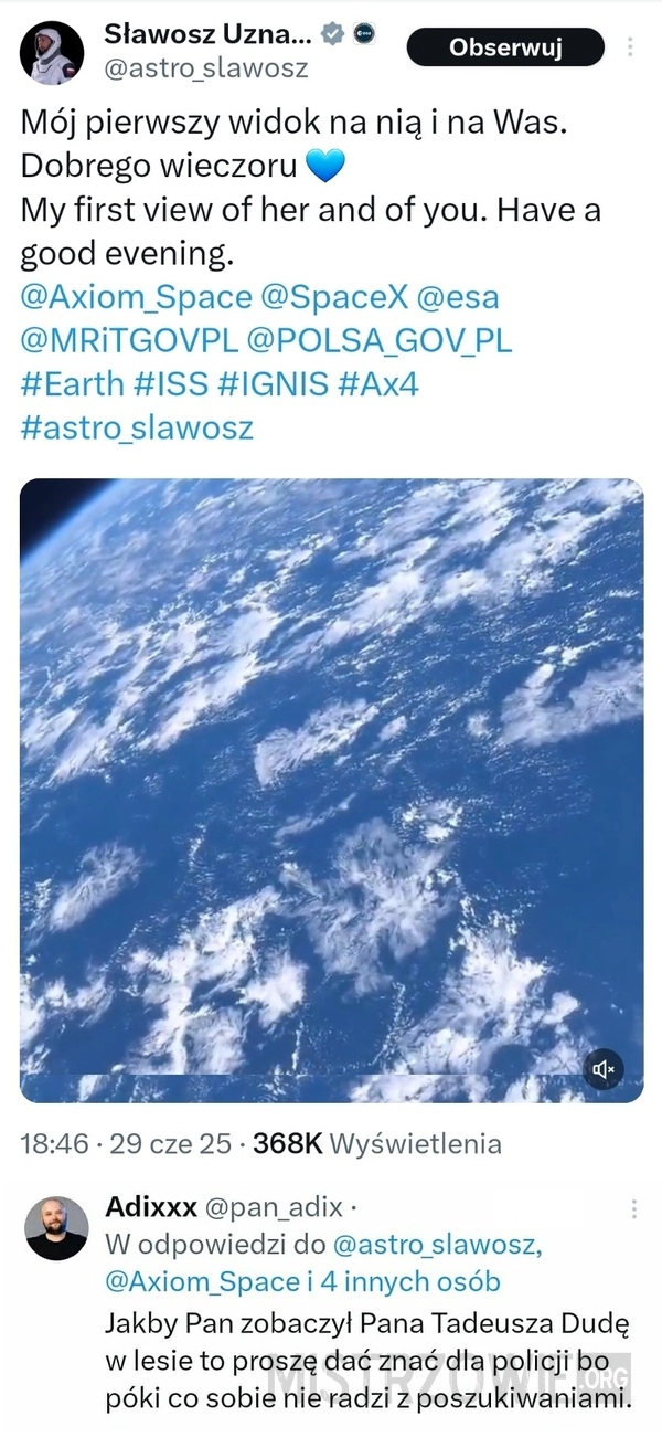 
    Widok z kosmosu