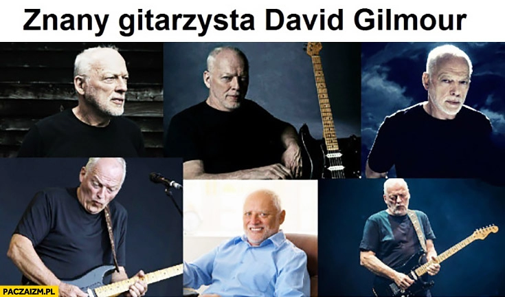 
    Znany gitarzysta David Gilmour Dziwny pan ze stocku