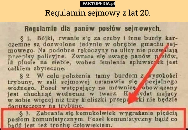 
    Regulamin sejmowy z lat 20.