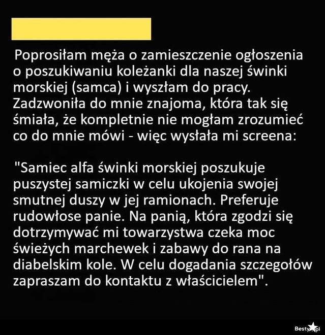 
    Prośba do męża 