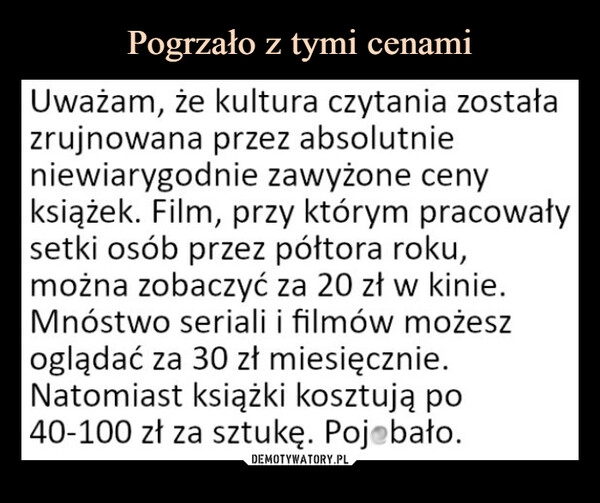 
    Pogrzało z tymi cenami