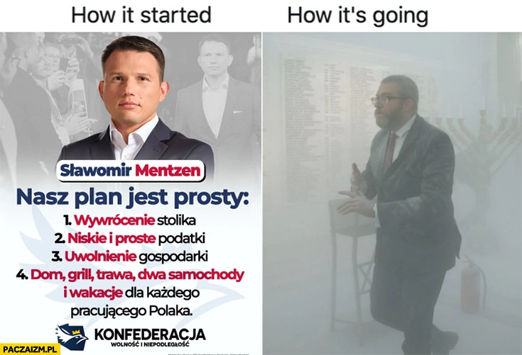 
    Konfederacja how it started nasz plan vs how it’s going Braun gaśnica w sejmie