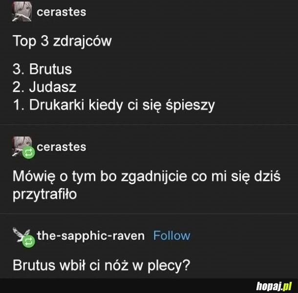 
    Top 3 zdrajców