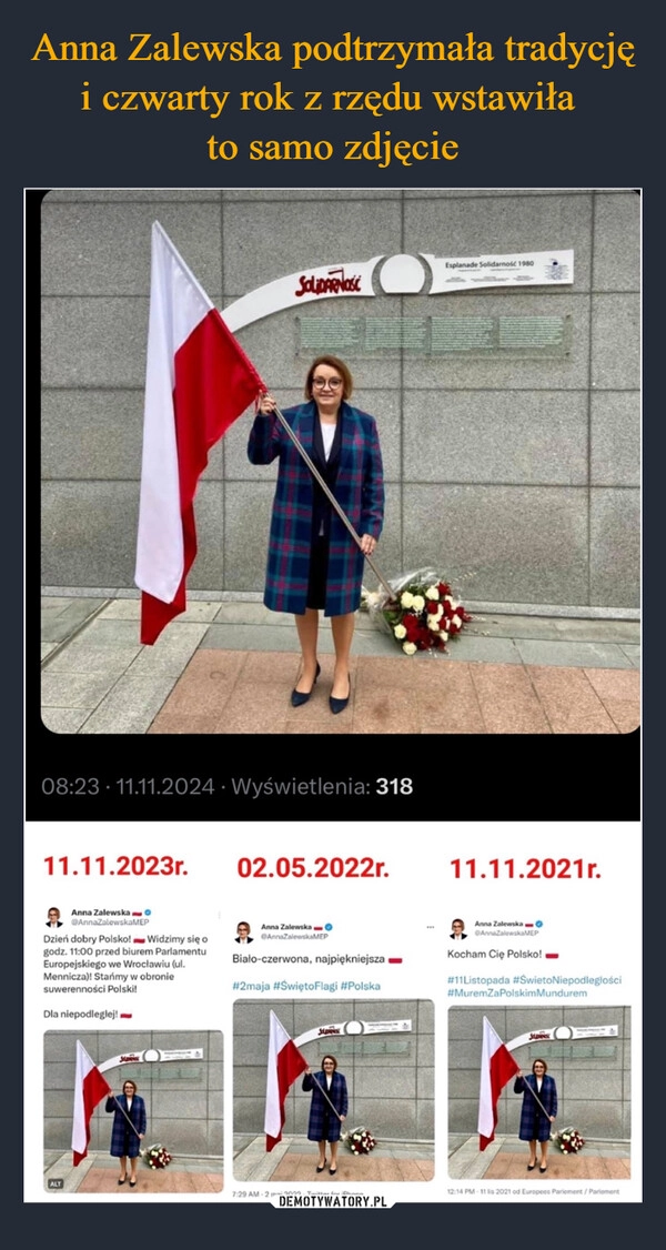 
    Anna Zalewska podtrzymała tradycję i czwarty rok z rzędu wstawiła 
to samo zdjęcie