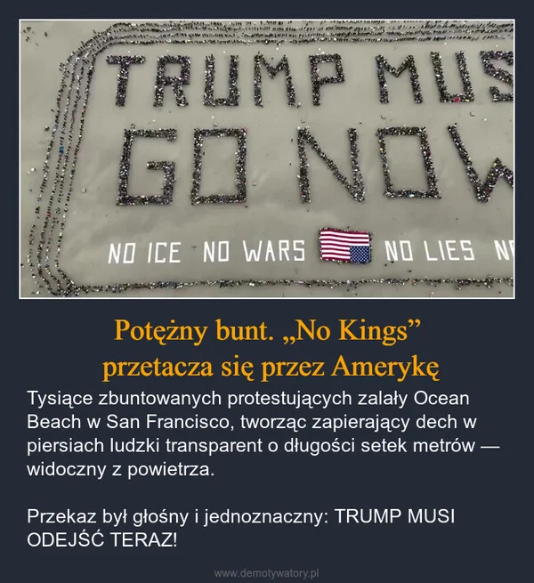 
    Potężny bunt. „No Kings” przetacza się przez Amerykę