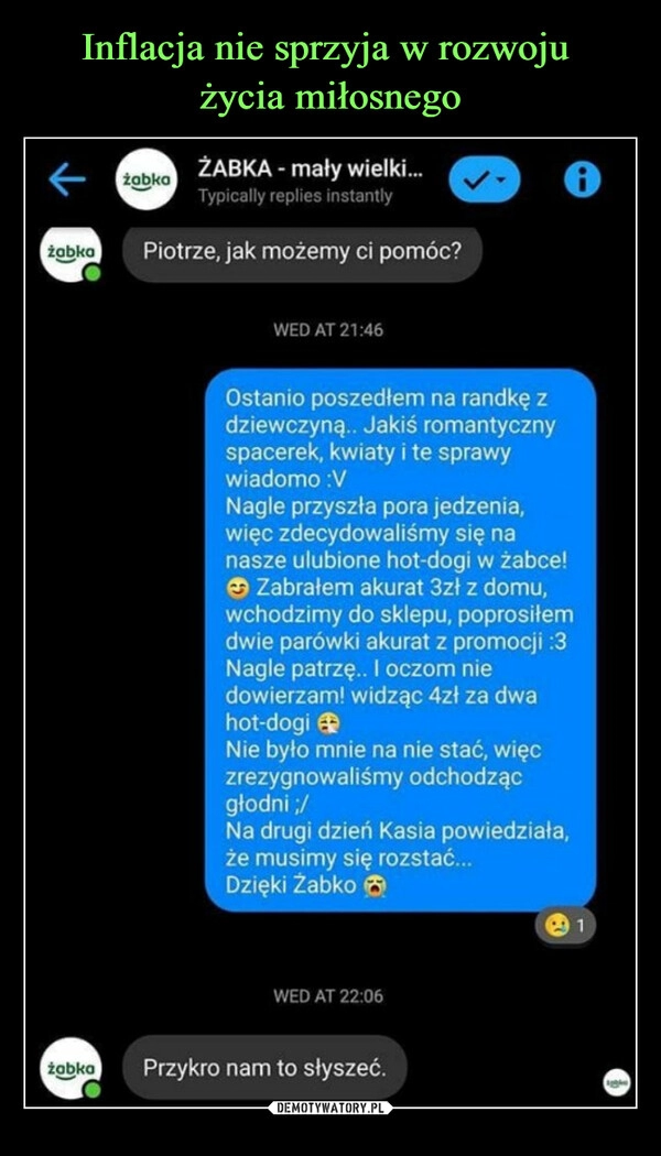 
    Inflacja nie sprzyja w rozwoju 
życia miłosnego