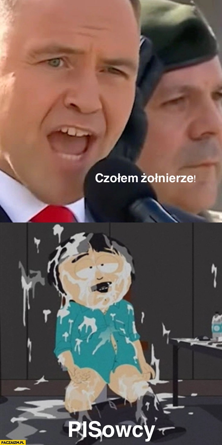 
    Nawrocki krzyczy czołem żołnierze reakcja pisowców orgazm