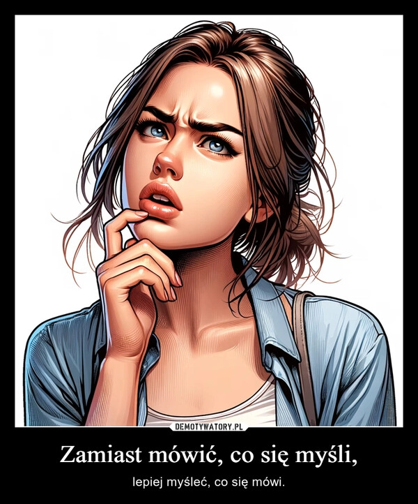 
    Zamiast mówić, co się myśli,