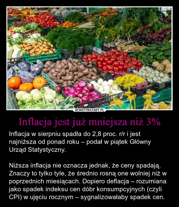 
    Inflacja jest już mniejsza niż 3%