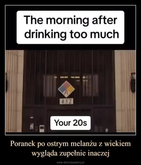 
    Poranek po ostrym melanżu z wiekiem wygląda zupełnie inaczej