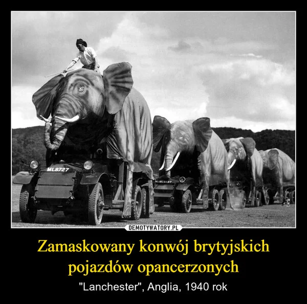 
    Zamaskowany konwój brytyjskich pojazdów opancerzonych