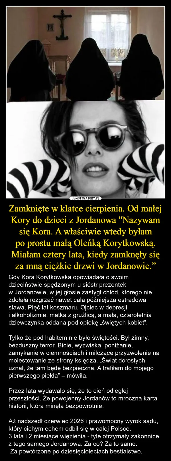 Zamknięte w klatce cierpienia. Od małej Kory do dzieci z Jordanowa 