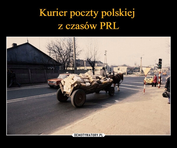 
    Kurier poczty polskiej 
z czasów PRL