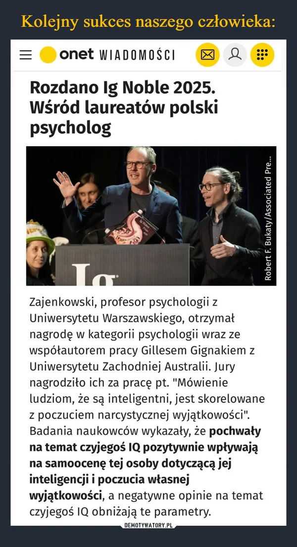 
    Kolejny sukces naszego człowieka: