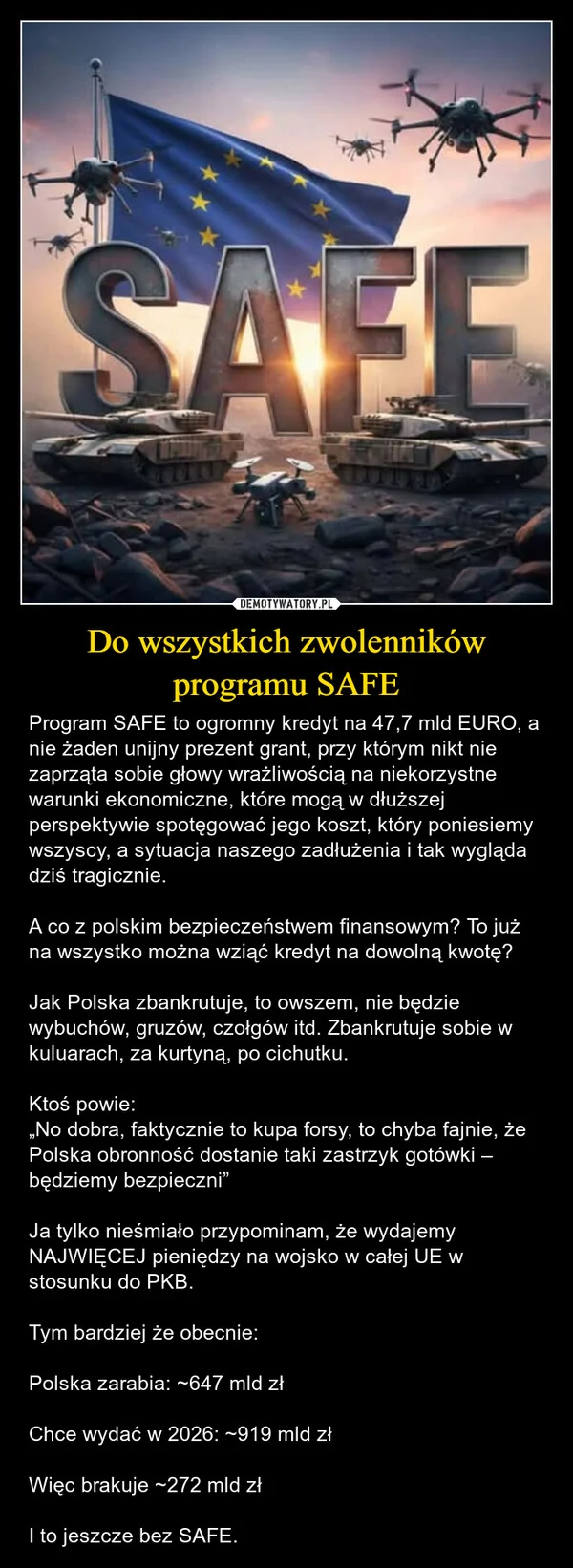 
    Do wszystkich zwolenników programu SAFE
