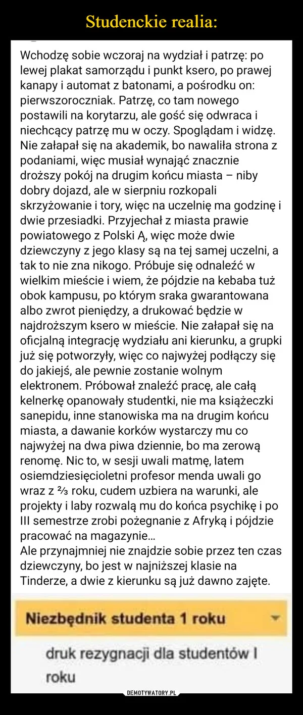
    Studenckie realia: