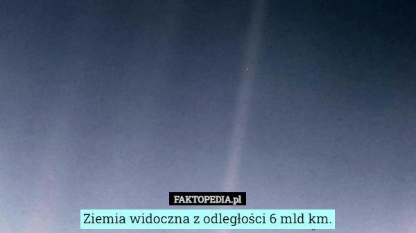 
    Ziemia widoczna z odległości 6 mld km.