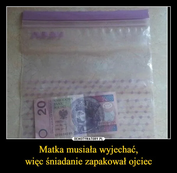 
    Matka musiała wyjechać, więc śniadanie zapakował ojciec