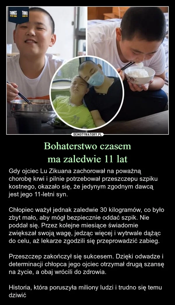 
    Bohaterstwo czasem ma zaledwie 11 lat