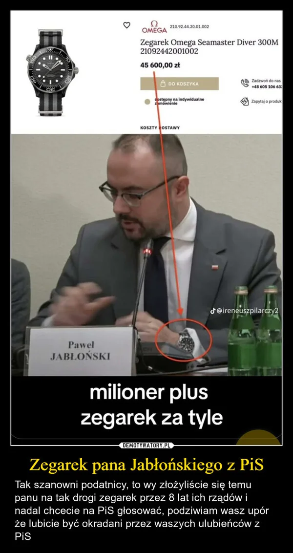 
    Zegarek pana Jabłońskiego z PiS