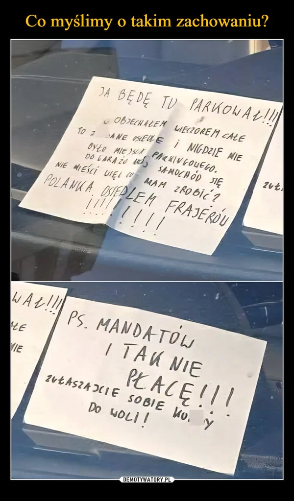 
    Co myślimy o takim zachowaniu?