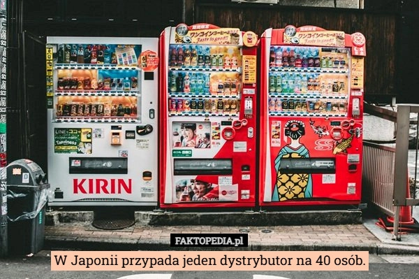 
    W Japonii przypada jeden dystrybutor na 40 osób.